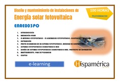 ENAE003PO - DISEÑO Y MANTENIMIENTO DE INSTALACIONES DE ENERGÍA SOLAR FOTOVOLTAICA